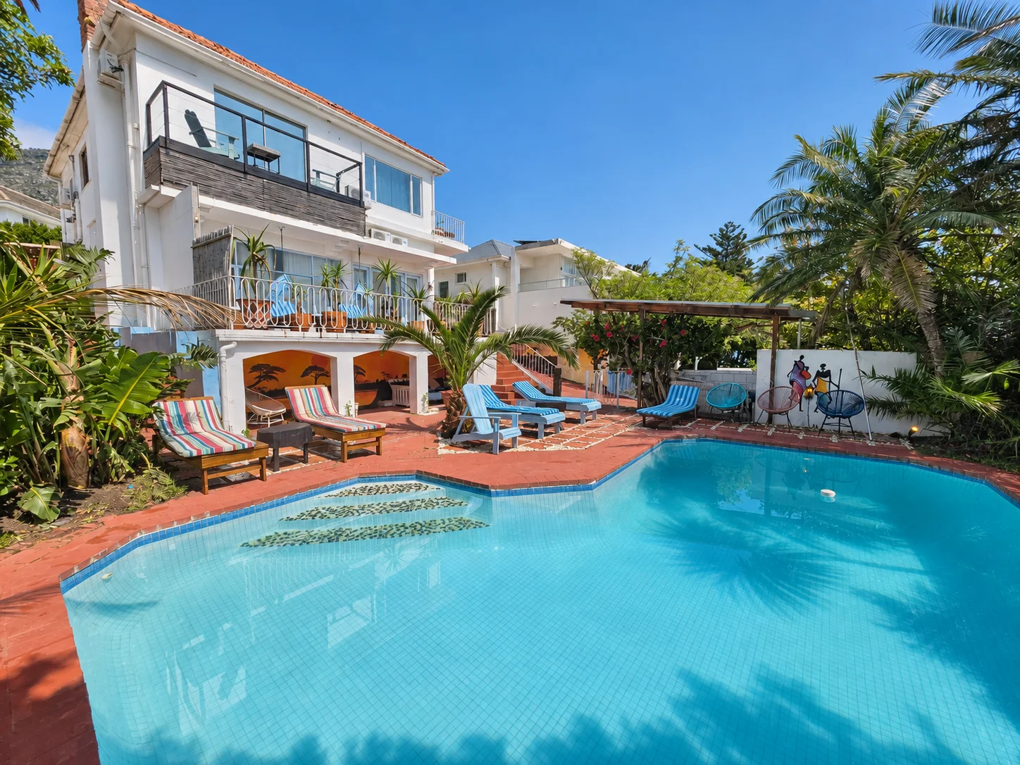 Pool and garden in daylight